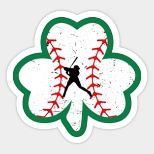 Baseball Shamrock St Patricks Day Sticker